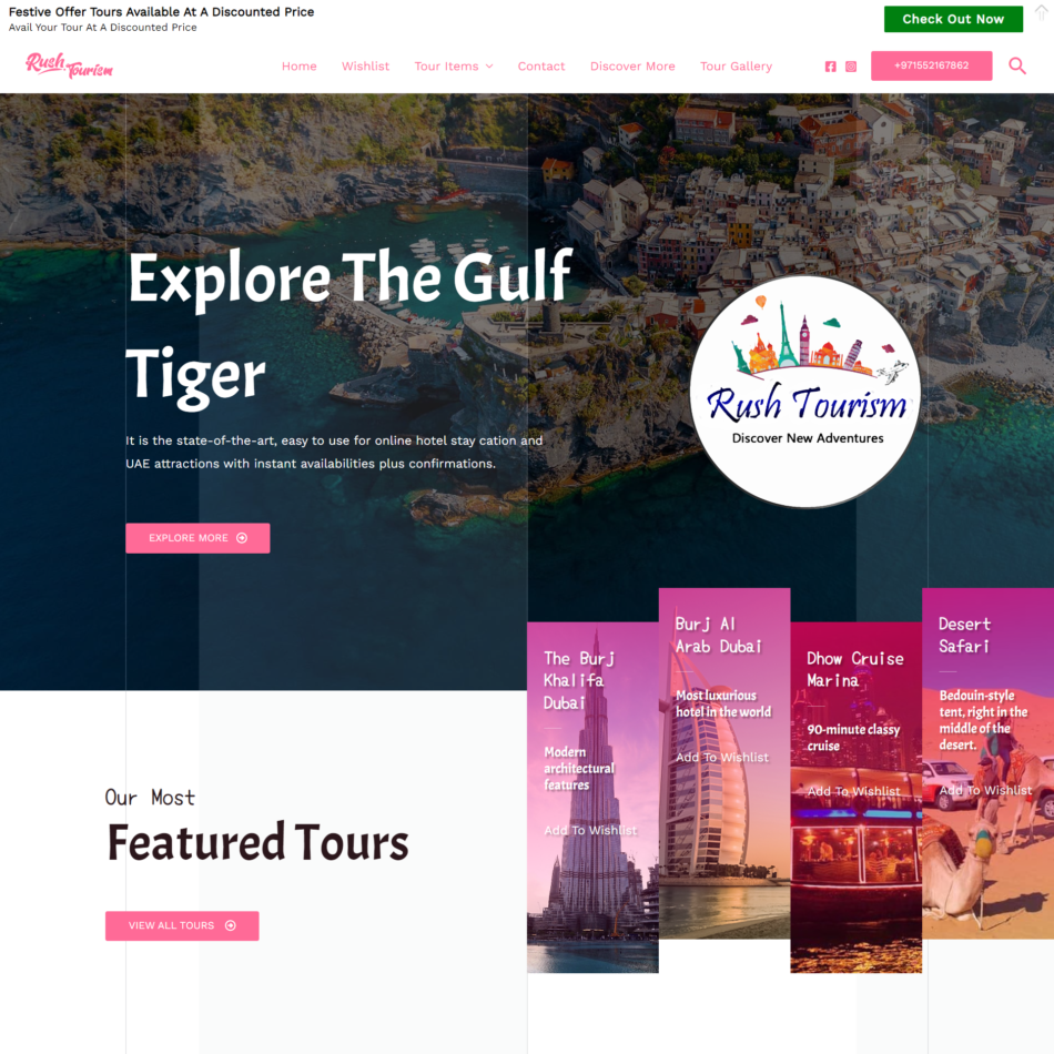 Stunning Web Design for Rush Tourism: Enhancing Dubai Travel Experiences